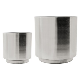 House Doctor Kovový obal na květináč Bailey Silver Finish Větší, stříbrná barva, kov