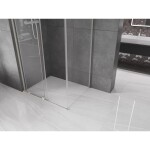 MEXEN/S - Velar L sprchový kout, posuvné dveře 120 x 70, transparent, nikl kartáčovaný 871-120-070-03-97