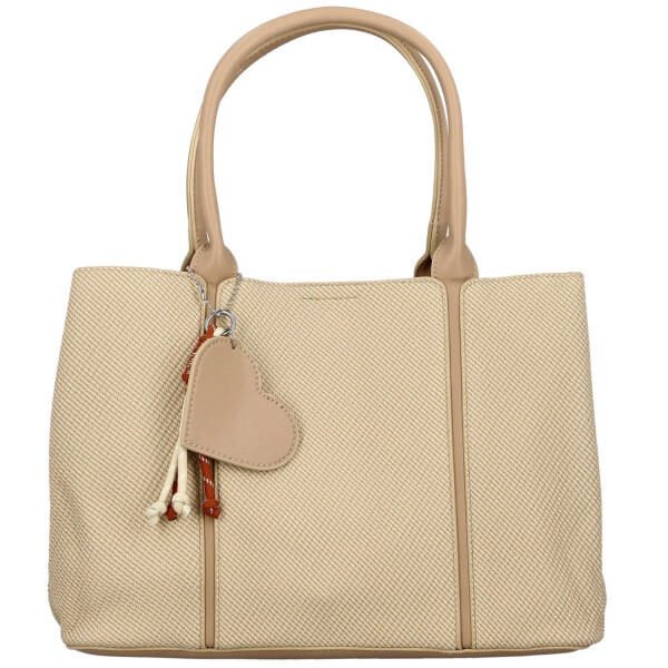 Módní dámská koženková kabelka do ruky Beatis, béžová