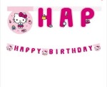 Hello Kitty narozeniny nápis papírový Hello Kitty narozeniny nápis papírový