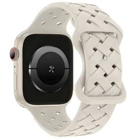 Beline Silicone Woven béžová / Řemínek pro Apple Watch / 38/40/41mm / silikonový