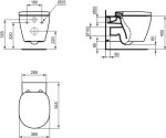 Ideal Standard Závěsné WC, Aquablade, bílá E047901