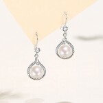 Souprava šperků se sladkovodní perlou Fiorteli, stříbro 925/1000, Bílá 40 cm + 2 cm (prodloužení)