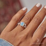 Royal Fashion stříbrný prsten GU-DR24616R-SILVER-NATURALOPAL-SAPPHIRE Velikost: 5 (EU: 49-50)