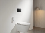 CERANO - Ovládací tlačítko splachování Line k WC modulu Profi - sklo - černá lesklá CER-8050BD80364