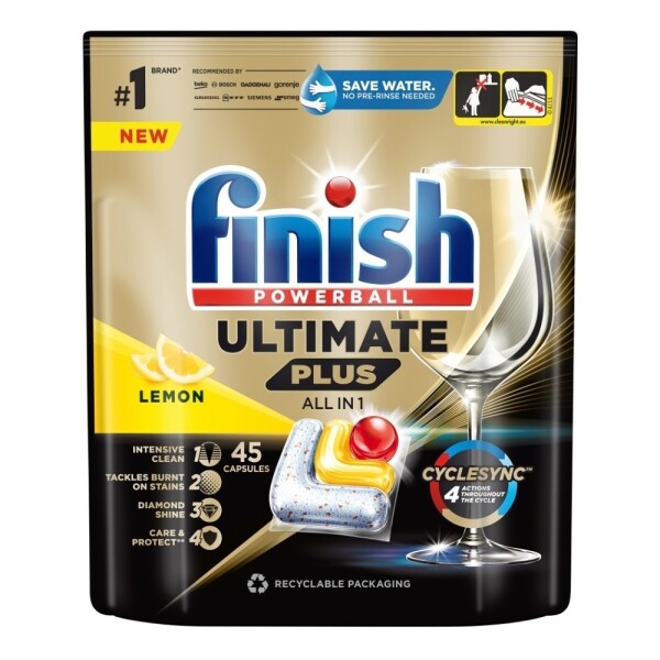 Finish Quantum Ultimate Plus Regular tablety do myčky 45 ks lemon