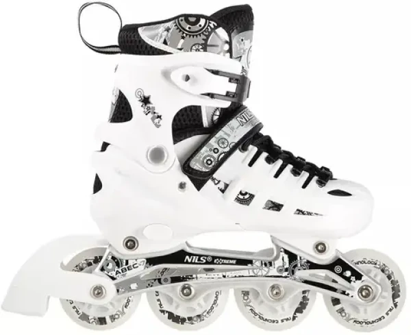 NILS Extreme NH10905 bílá / Brusle 4v1 / nastavitelná velikost 39-42 / vyměnitelná čepel (16-25-043)