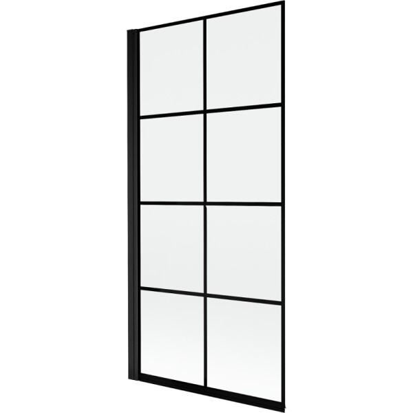 MEXEN - MIST vanová zástěna 90x150 cm 6mm 1-s, černá, dekor, levá 8A9-090-001-70-77-L