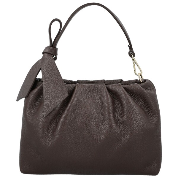 Módní dámská kožená kabelka do ruky Antini, tmavě hnědá