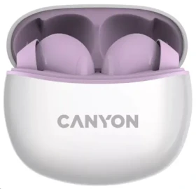 CANYON TWS-5 fialová / sluchátka s mikrofonem / BT 5.3 / pouzdro 500mAh (CNS-TWS5PU)
