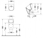 DURAVIT - ME by Starck Pisoár, bezvodý, bílá 2814300000