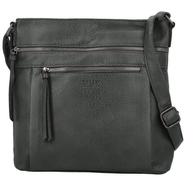 Stylová dámská koženková crossbody kabelka Orniva, tmavě šedá
