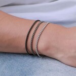 Pánský ocelový náramek Simon Black - chirurgická ocel, Černá 18 cm + 5 cm (prodloužení)