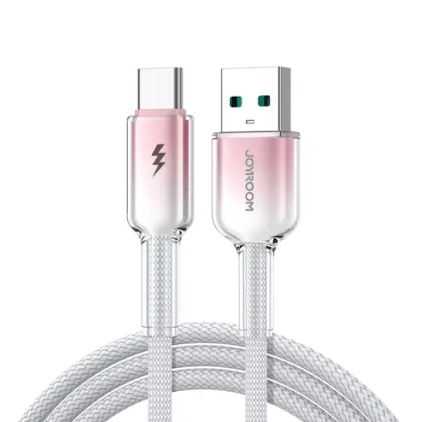 Joyroom S-A42 Crystal-Clear Series Nabíjecí kabel USB-A (M) - USB-C (M) 3A 1.2m bílá (6956116728168)