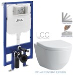 JIKA předstěnový instalační 8 cm systém bez tlačítka + WC LAUFEN PRO LCC RIMLESS + SEDÁTKO H894652 X LP2