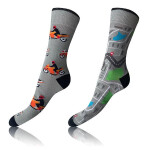 Veselé ponožky 2 páry CRAZY SOCKS 2x - BELLINDA - šedá 39 - 42