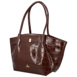 Luxusní dámská koženková kabelka na rameno Moiry, tmavě hnědá