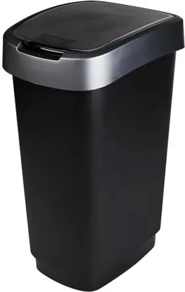 ROTHO Odpadkový koš Twist šedý / 50 l / výklopné víko / na třídění odpadu (1754508850)