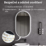 CERANO - Koupelnové LED zrcadlo Valto, kovový rám - černá matná - 40x60 CER-NT8144D-40X60