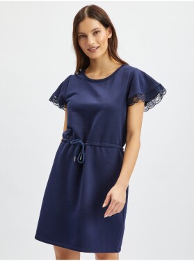 Orsay Tmavě modré dámské mikinové šaty krajkou dámské
