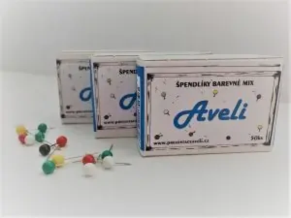 Špendlíky AVELI barevný mix 50 ks