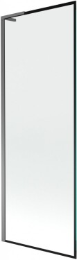 MEXEN/S - Next L vanová zástěna FIX 70 x 150, černá vzor, grafit metal 895-070-000-03-70-95