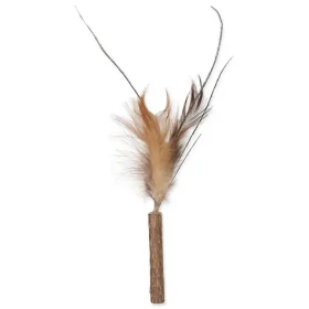Magic Cat Hračka - Natural Fun dřívko s přírodními pírky 6cm (453-30601)