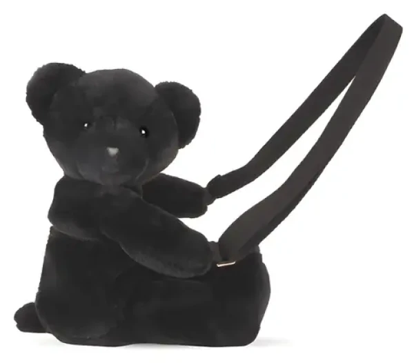 DOUDOU ET COMPAGNIE Plyšová taška přes rameno Medvídek černá 30 cm / od 2 let (DC4377)