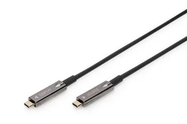 Digitus USB-C AOC Hybrid kabel černá / Kabel USB-C na USB-C / 20 m / 4K 60Hz / 21,6 Gbps / USB 3.2 Gen 1 (AK-330160-200-S)