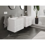 MEXEN/S - Rivel koupelnová skříňka 60 cm s umyvadlem Vela, 2 zásuvky, reliéf , bílá mat 91A20-06047-2-BFF01-W23M01