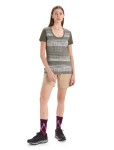 ICEBREAKER Wmns Tech Lite II SS Scoop Tee Reflection Lines, Loden velikost: S