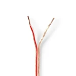 Nedis Repro kabel 2x 1.50 mm2 transparentní / Měď / 15.0 m / Kulatý / PVC (CABR1500TR150)