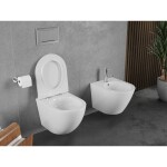 MEXEN/S - Lena Závěsná WC mísa Rimless Tornado včetně sedátka s slow slim, duroplast, bílá lesk 30220500T