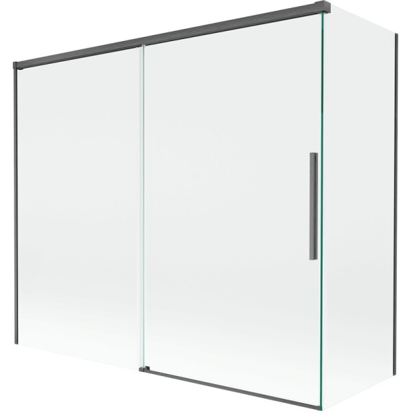 MEXEN/S - Rox vanová zástěna 2-křídlová posuvná 180 + 80 x 150, transparent, grafit kartáčovaná 8C9-180-080-66-00