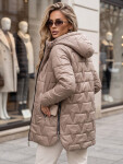 Dámská prošívaná bunda s odnímatelnou kapucí, béžová, FashionStreet TY5793 M