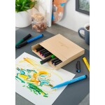 Popisovač Faber-Castell Pitt Artist Pen Brush studio box, 12 ks