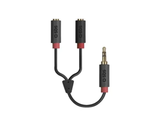 SBS Audio rozbočovací kabel 3.5mm jack červená (8018417212093)