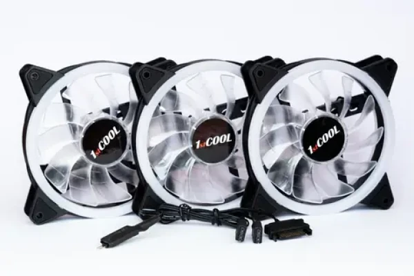 1stCOOL AURA EVO 1 ARGB / Sada ventilátorů / 120 mm / 3 ks / ARGB / řadič (KIT-AURA-EVO-1)