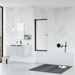 HOPA - Vanová zástěna EASY SLIDE BLACK NEW - Barva rámu - Černá matná, Rozměr A - 100, Rozměr C - 150, Směr zavírání - Univerzální Levé / Pravé, Výplň - Čiré bezpečnostní sklo - 5 mm BCEASL100BCN