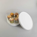 Cake star Plastový kulatý box na cupcakes nebo dort bílý 1 patro (na 6ks)