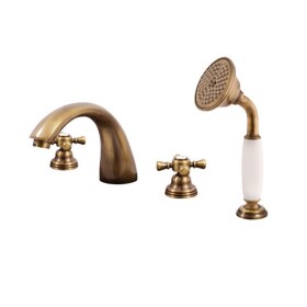 RAV Slezák - MORAVA RETRO - Vanová baterie 4-otvorová, Stará mosaz (Bronz), 1/2" MK369.5SSM