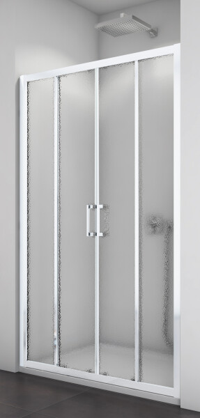 SanSwiss TOPS4 1400 04 22 Sprchové dveře dvoudílné 140 cm, bílá/durlux