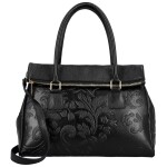 Luxusní dámská kožená kabelka na rameno Florentina, černá