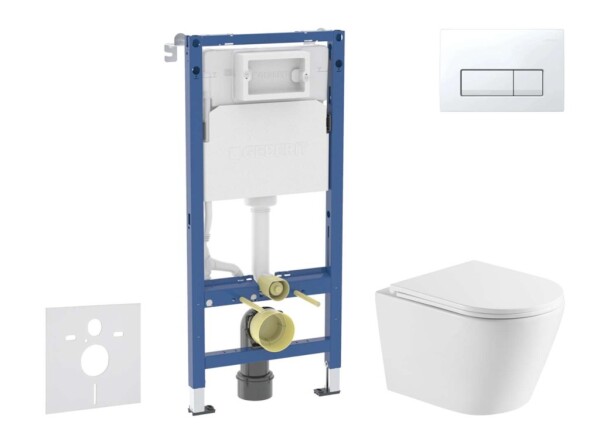 GEBERIT - Duofix Set předstěnové instalace, klozetu Nefia a sedátka softclose, tlačítko Delta50, alpská bílá SANI11CA31114