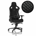 Noblechairs EPIC Real Leather černá / Herní židle / kůže / nastavitelná / pojezdová kolečka / nosnost 120 kg (NBL-RL-BLA-001)