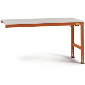 Manuflex LU6016.2001 ESD ESD pracovní stůl Univerzální standardní Přístavný stůl s plastové desky, Šxhxv = 1000 x 800 x 766-876 mm červenooranžová (RAL 2001)