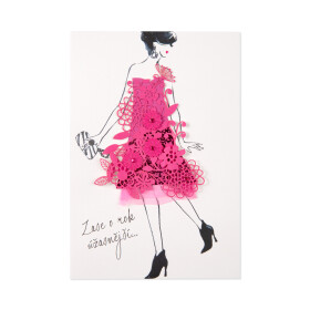 Luxusní narozeninové přání - Květinové šaty - Albi