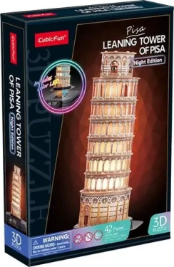 CubicFun Svítící 3D puzzle Noční edice: Šikmá věž v Pise