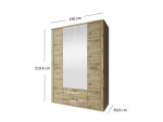 ARTEN (NANO Systems s.r.o.) Skříň se zrcadlem DOORSET-4D2S (Dub navarra)