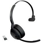 Jabra Evolve2 55 MS Sluchátka On Ear Bluetooth® mono černá Potlačení hluku, Redukce šumu mikrofonu headset, monofonní telefon